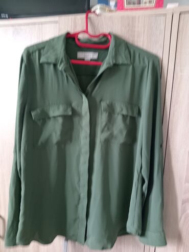 jednobojne košulje: M (EU 38), Jednobojni, bоја - Maslinasto zelena