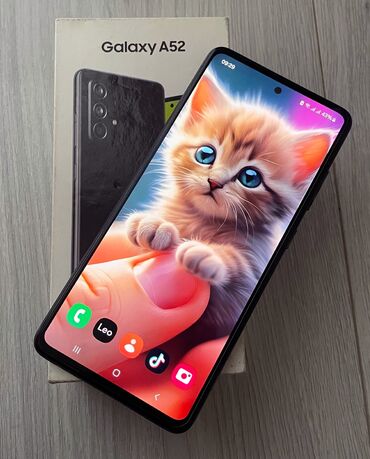 Samsung: Samsung Galaxy A52, 128 GB, rəng - Qara, Barmaq izi, İki sim kartlı, Face ID