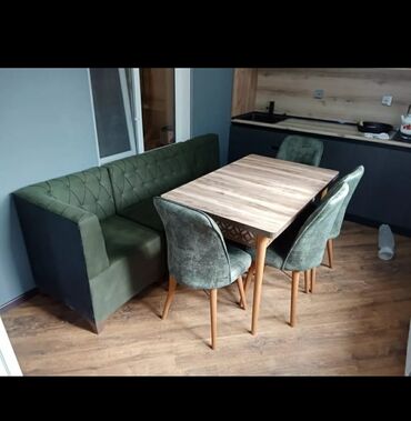 Masa və oturacaq dəstləri: Qonaq otağı üçün, Yeni, Açılan, Dördbucaq masa, 4 stul — 19