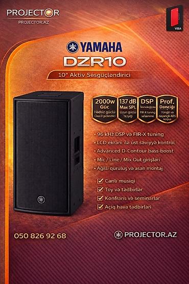 Səs gücləndiriciləri: Yamaha DZR10 – 10" aktiv səs gücləndirici - 2000W güc (Class-D — 1