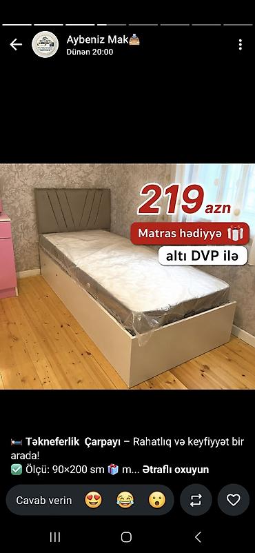 Çarpayılar: Tək nəfərlik çarpayı – rahatlıq və keyfiyyət bir arada - Ölçü: 90×200 — 1