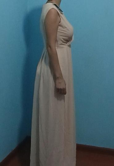 Личные вещи: Zərif pudra rəngində maxi don - Model: qolsuz, V formalı kəsişən sinə — 3