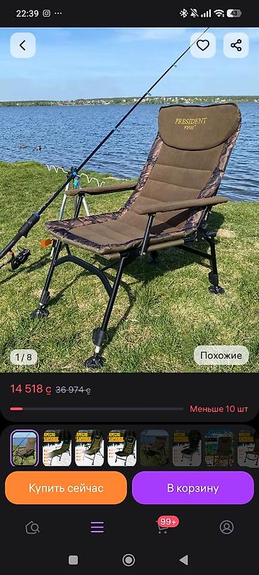 балыкчы пляж: Карповое рыболовное кресло PRESIDENT FISH - новое-ни разу не — 1