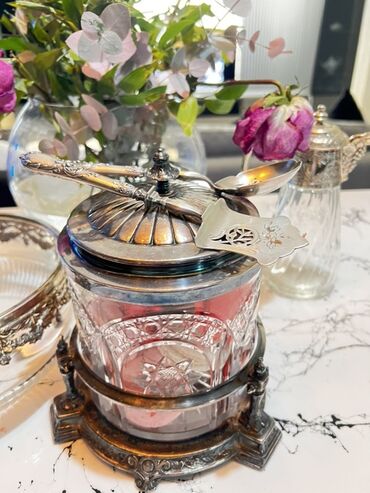 ковролин баку: Antique Sheffield Philip Ashberry & Sons silverplate crystal