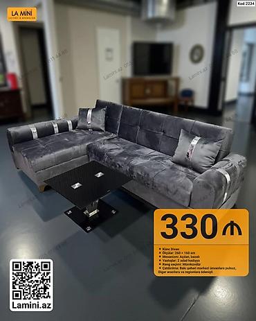 bayraq lent: Künc divan – LA MINI (Kod: 2234) - Ölçülər: 260 × 160 sm - Mexanizm — 1