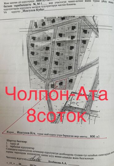 дом в чалдовар: 8 соток, Курулуш, Кызыл китеп, Сатып алуу-сатуу келишими