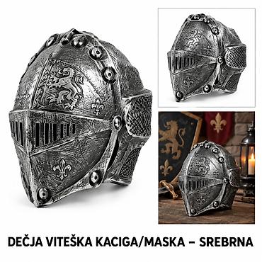 KMT Halloween dečja viteška kaciga-maska – srebrna HW-020 Srebrna