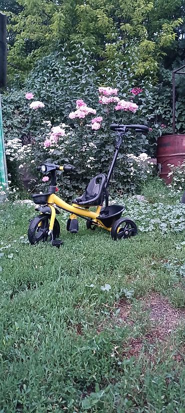 электро велосипед: Детский трехколесный велосипед с родительской ручкой - Цвет: желтый с — 1