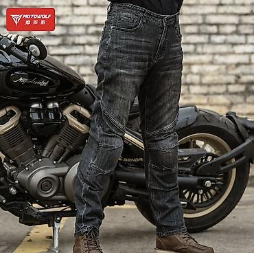 Cinslər: MOTOWOLF motosiklet cins şalvarı - Material: qalın denim (tünd — 2