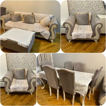 Divan və masa dəstləri: Dest 450₼ satilir .Ayri ayri Divan kreslo jurnalni masa 250₼ masa