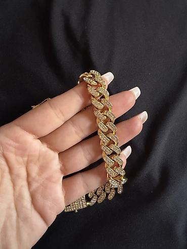 Aksesuarlar: Qızılı rəngli kubalı (Cuban) zəncir qolbaq Ayaqbagi - Material: qızılı — 2