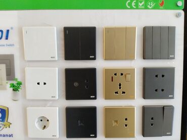 Ремонт и строительство: Müxtəlif rəng və dizaynlarda elektrik açarları və rozetkalar. Ev və
