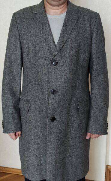 palto modelleri 2022: Шерстяное мужское пальто фирмы"JOOP". Размер 56