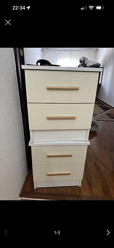 dressing table: Спальный гарнитур в светлом современном исполнении: кровать с мягким — 3