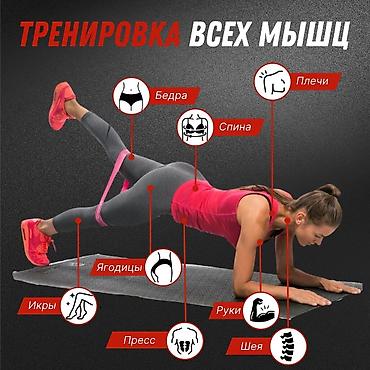 похудения: Набор фитнес-резинок — 5 штук с разными уровнями нагрузки и мешочком — 3