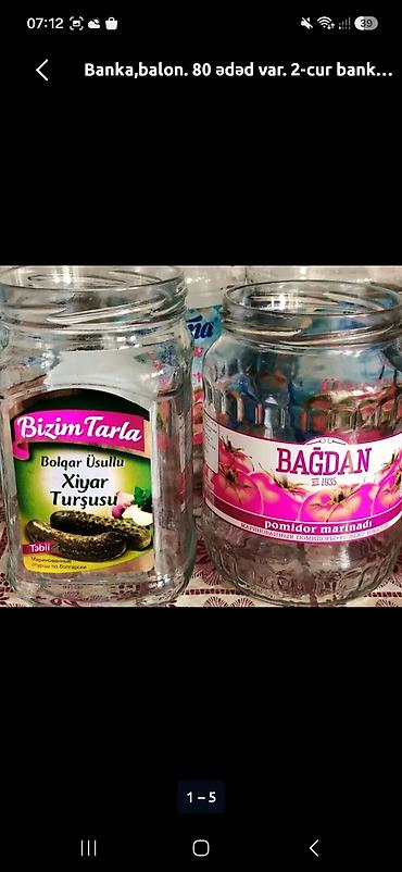 Mətbəx aksesuarları: Şüşə bankalar – 2 cür ölçü - Tutum: təxminən 3 litrlik iri “balon” tip — 1