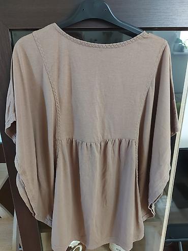 helanke tri četvrt: Ženska tunika/bluza u boho stilu, u toploj bež‑kafeno nijansi. - — 3