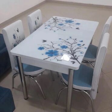 Masa və oturacaq dəstləri: Mətbəx üçün, Yeni, Açılan, Dördbucaq masa, 4 stul — 6