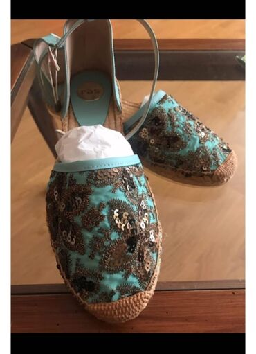 qadin ucun yay ayaqqabilari: Tuflilər, Ölçü: 38, rəng - Göy, Yeni