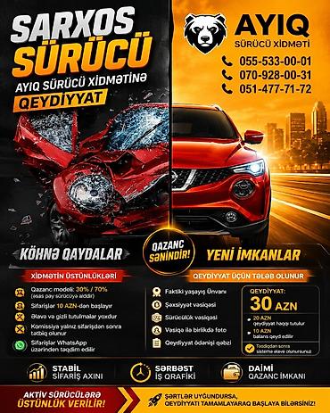 aspaz is elani: Xidmət: Ayıq sürücü xidməti üçün sürücülərin qeydiyyatı Təsvir: - — 1