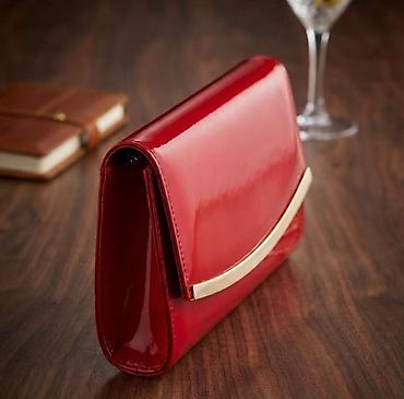 bvlgari burme: Elegantna ženska večernja torbica – crvena lak koža - Materijal — 1