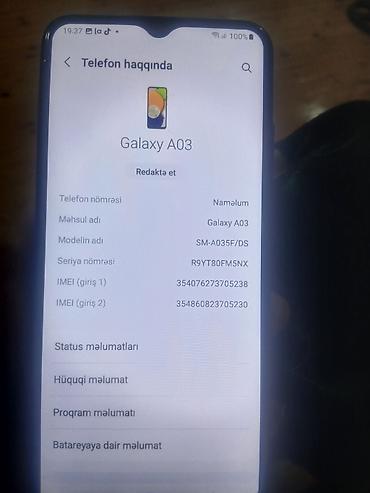 televizor samsung: Samsung Galaxy A03, rəng - Qara, İki sim kartlı — 2