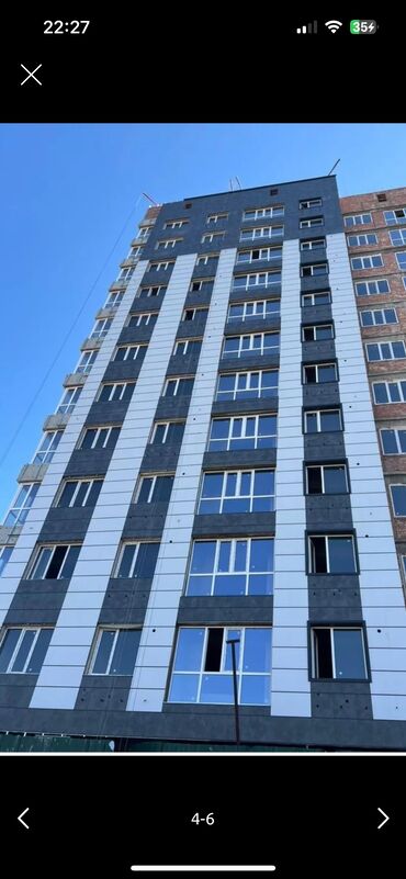 квартира продаю кок жар: 1 бөлмө, 54 кв. м, Элитка, 8 кабат, ПСО (өзү оңдоп түзөтүп бүтүү үчүн)