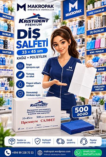 İdman və hobbi: 🦷 Kristident Premium Diş Salfeti — stomatoloji klinikalar üçün praktik — 1
