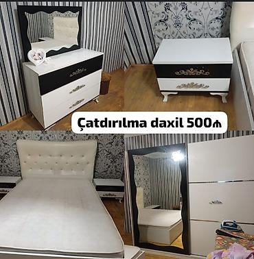 Yataq dəsti Komplekt: - Geniş iki nəfərlik çarpayı – yumşaq, düyməli