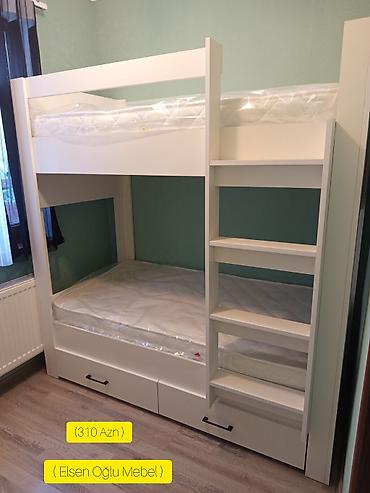 2mertebe çarpayı: Oğlan və qız üçün, Yeni, Çarpayı, Matras ilə, Siyirməli, Laminat — 1