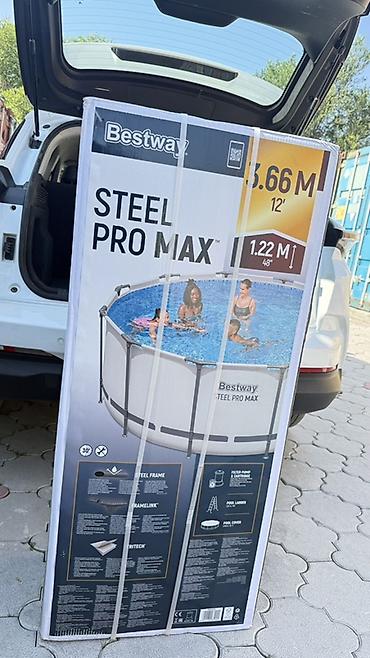 Бассейны: Каркасный круглый бассейн Bestway Steel Pro MAX 3.66 м × 1.22 м - — 3