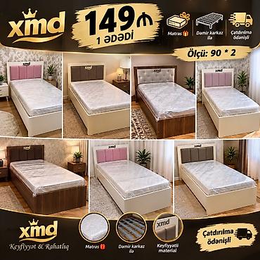 XMD tək nəfərlik çarpayı - Ölçü: 90 × 200 sm - Matras daxildir -