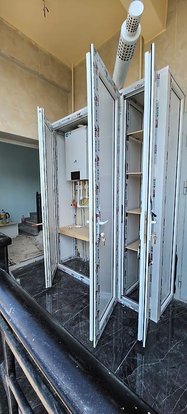 Балконные шкафы: PVC materialdan xüsusi hazırlanmış kombi və məişət dolabı - Material — 2