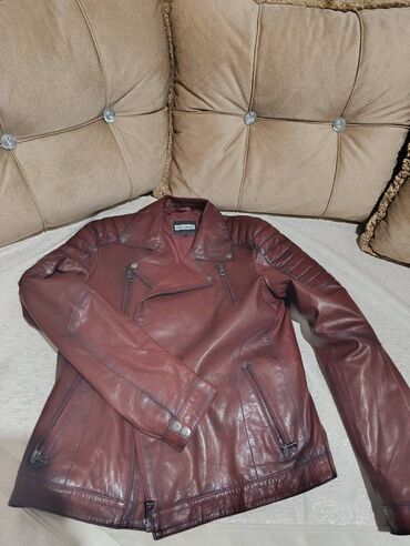 Paltolar: Rinzio leather & fur deri bordoviy (l- size) xaricden rinzio