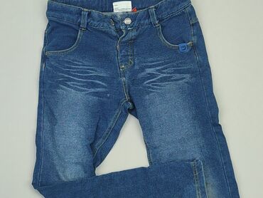 szerokie jeansy z wysokim stanem stradivarius: Spodnie jeansowe, 7 lat, 116/122, stan - Zadowalający