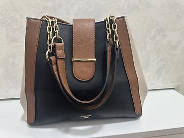 mango çanta: Dune London qadın çantası - Model: üçrəng kombinasiyası – qara — 1