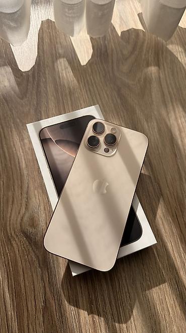 IPhone 16 Pro Max, Б/у, 256 ГБ, Desert Titanium, Защитное стекло, Чехол, Коробка, 87 % at lalafo.kg IPhone 16 Pro Max, Б/у, 256 ГБ, Desert Titanium, Защитное стекло, Чехол, Коробка, 87 %