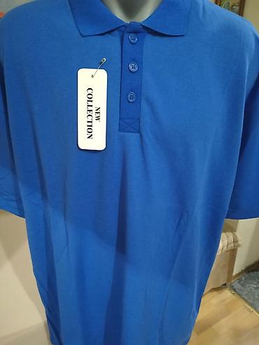 mike tech fleece: Nova muska pamucna majica sa kragnom Fashion Plava 4XL. Vrlo dobra — 4