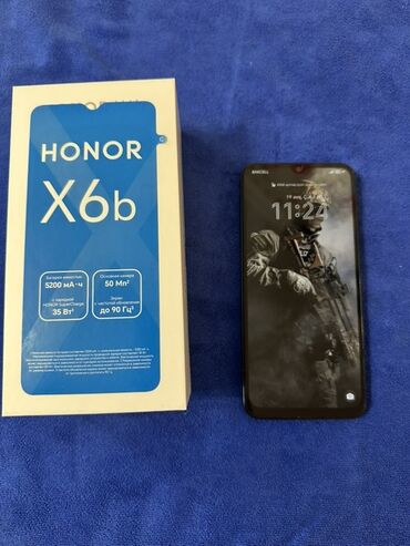 Honor X6b, 256 ГБ, цвет - Черный, Гарантия, Сенсорный, Отпечаток пальца