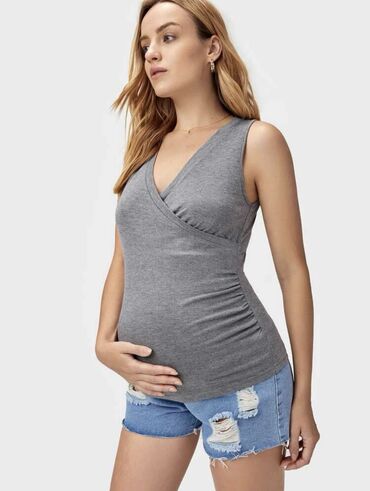 одежда для кормящих: Топ Майка для беременных и кормящих, размер xs-s, хлопок, бюст 79