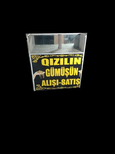 Stend vitrinləri: Qızıl və gümüş alışı-satışı üçün vitrini/kiosk. - Şüşəli vitrin ön