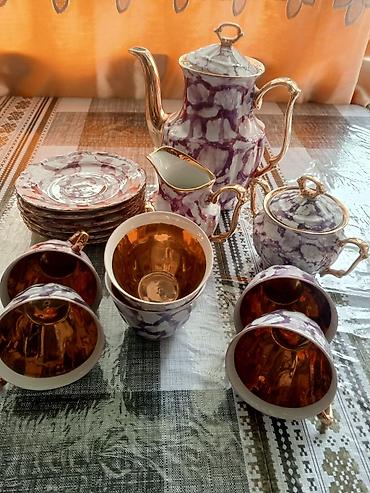 mis caydan: Çay dəsti, rəng - Bənövşəyi, Farfor — 1