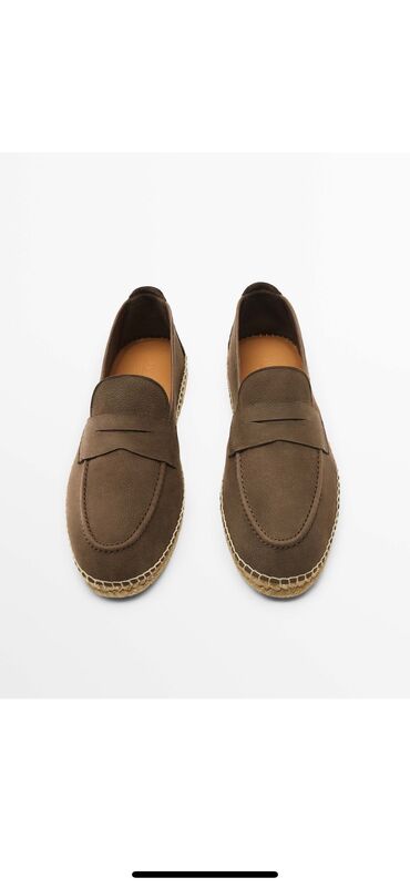 мужская обувь оптом: Мокасины, Massimo Dutti, мужские, размер 42, цвет коричневый, набук