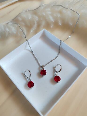 poklon set: Set: Earrings, Necklace, Pendant, Material: Silver