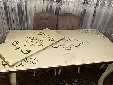 chair: Qonaq otağı üçün, İşlənmiş, Açılan, Oval masa, 6 stul — 2