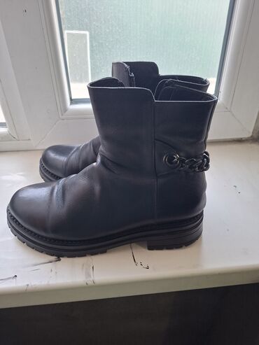 кожанные ботинки: Женские кожаные полусапоги черные - Материал верха: натуральная кожа