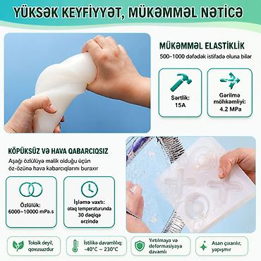silikon qəlib: Yüksək keyfiyyətli silikon qəlib hazırlama dəsti! Epoksi (epoxy) — 3