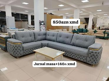 tap az kunc divanlar: Künc divan dəsti – boz rəng, yumşaq parça örtük. Klassik-modern — 1