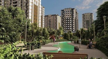 mikrorayonda satilan evler: 1 комната, Новостройка, 53 м²