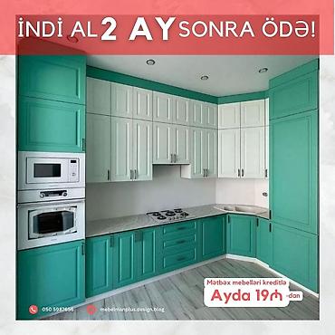 Sifarişlə mebel: Sifarişlə mətbəx dəsti, Özü çəkən petlələr, Sadə laminat, Kredit var, Pulsuz çatdırılma — 4